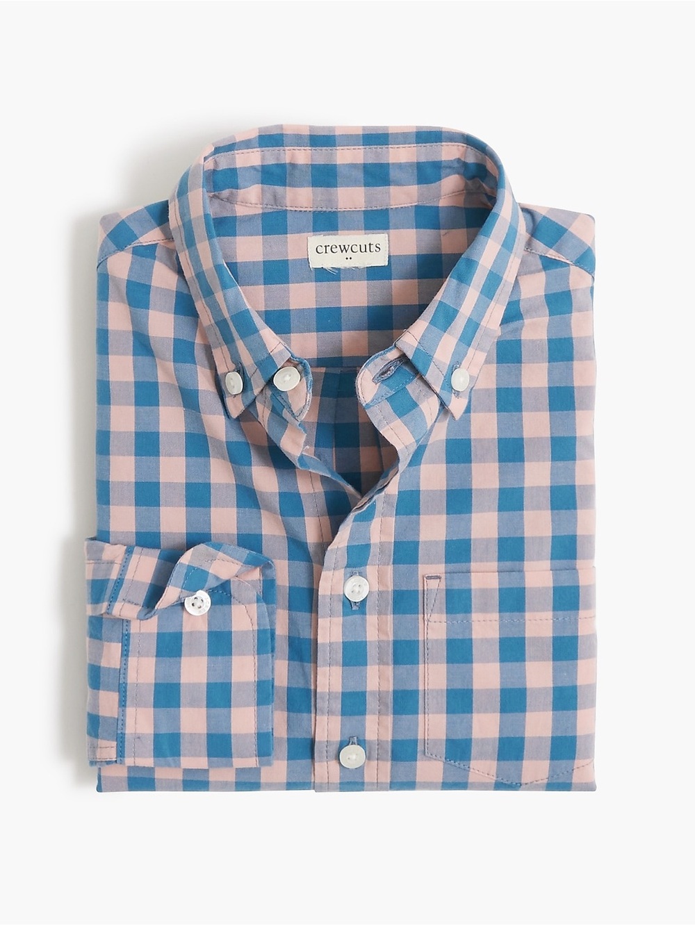 Crewcuts‎ Pink and Blue Gingham Button-Down Shirt